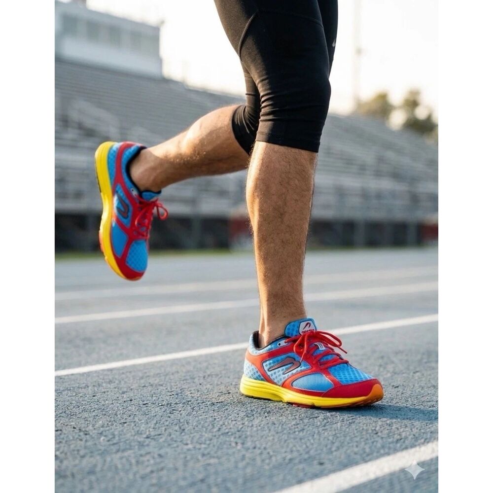 Newton Gravity Mens Athletic Running Shoes Sneakers Mens size 9 Red Yellow Blue